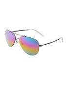 Rainbow Aviator Sunglasses, Black