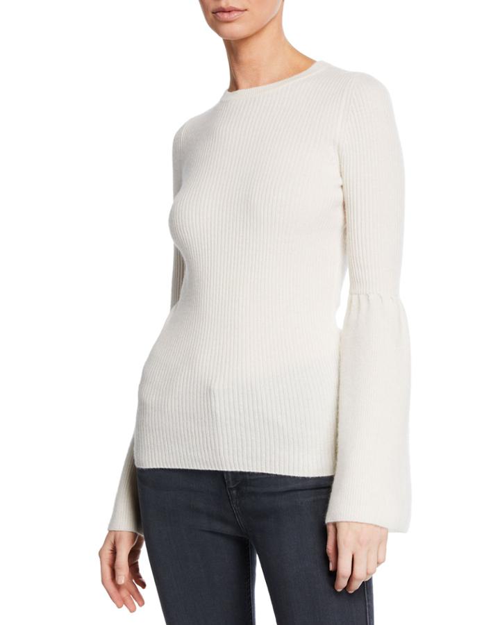 Cashmere Lampshade-sleeve Ribbed