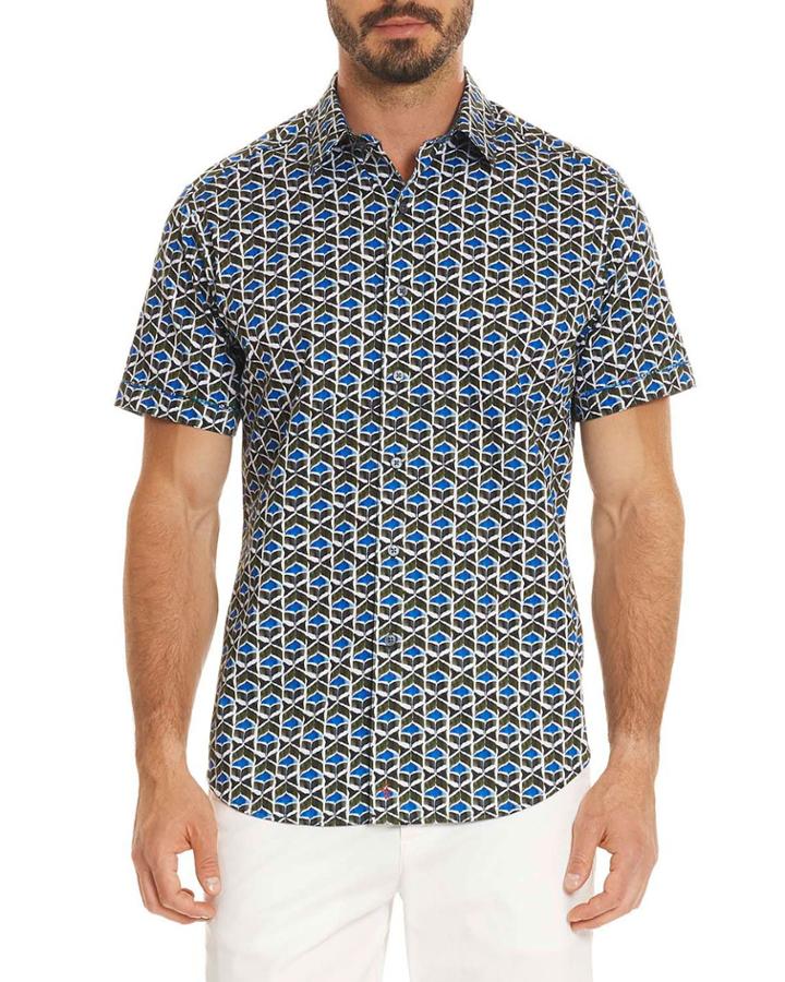 Tames Geometric-print Short-sleeve