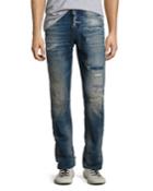 Demon Distressed Denim Slim-straight Jeans, Lawn (medium Blue)