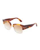 Dakota Semi-rimless Cat-eye Flash Sunglasses,