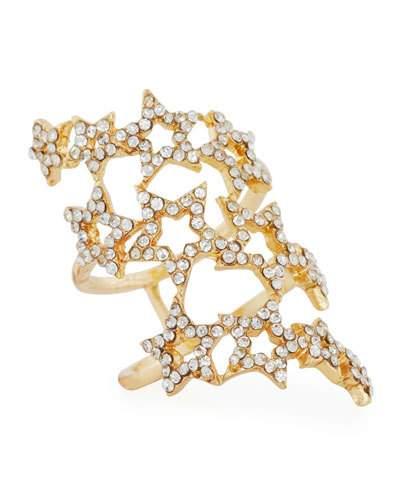 Three-row Pav&eacute; Star Ring,