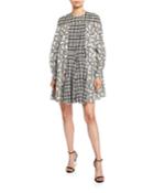 Mixed-print Silk Tent Dress