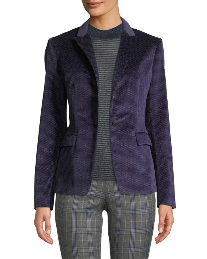 Lexington Velvet Single-button Blazer