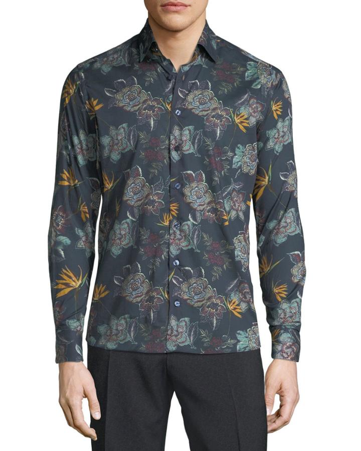 Men's Oversize Floral Woven