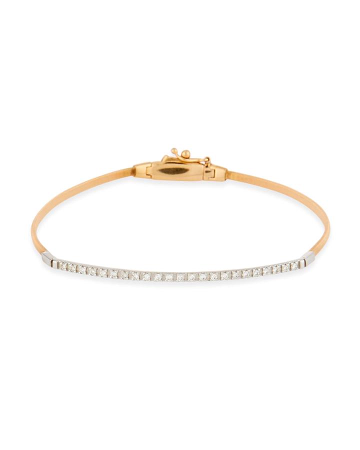 18k Rose Gold Diamond Bar Bracelet