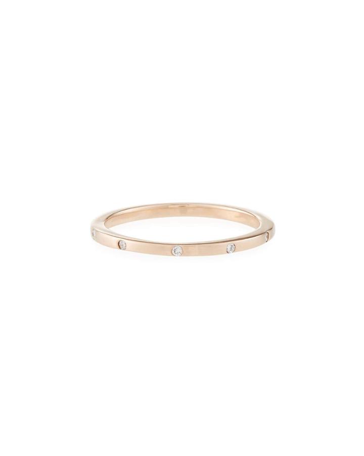 Sienna Round Rose Gold Ring With Diamonds,
