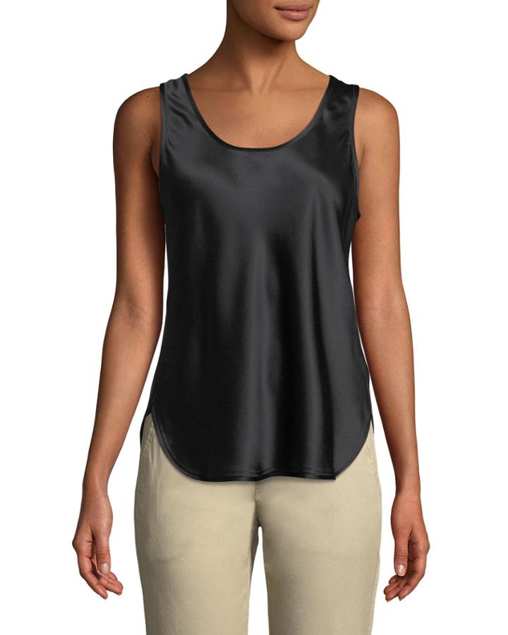 Silk Scoop-neck Bias Tank