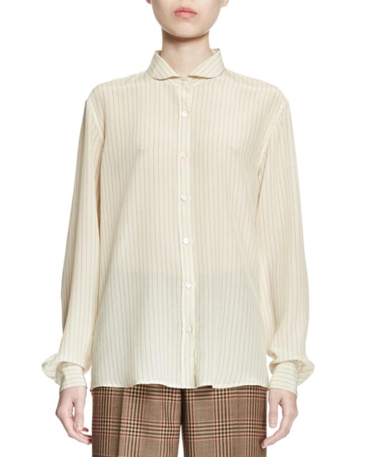 Cuddly Pinstriped Long-sleeve Top
