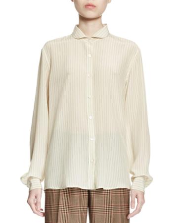 Cuddly Pinstriped Long-sleeve Top