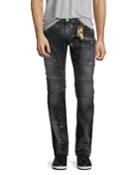 Tintin Long-flap Moto Jeans, Black