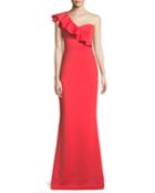 Carmel One-shoulder Ruffle Gown