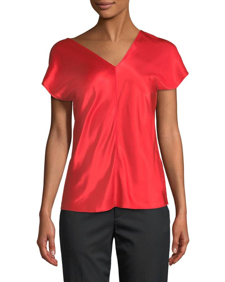 Asymmetric-neck Cap-sleeve