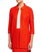 Caris Collared 3/4-sleeve Knit Jacket