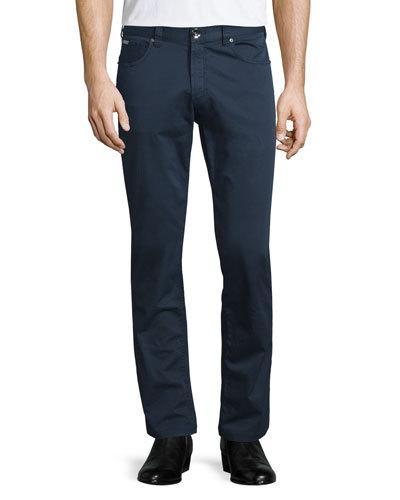 Five-pocket Stretch Pants, Navy