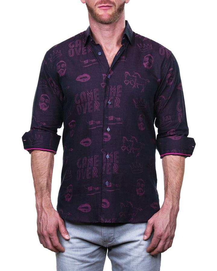 Men's Fibonacci Shaped Sport Shirt - Game Red