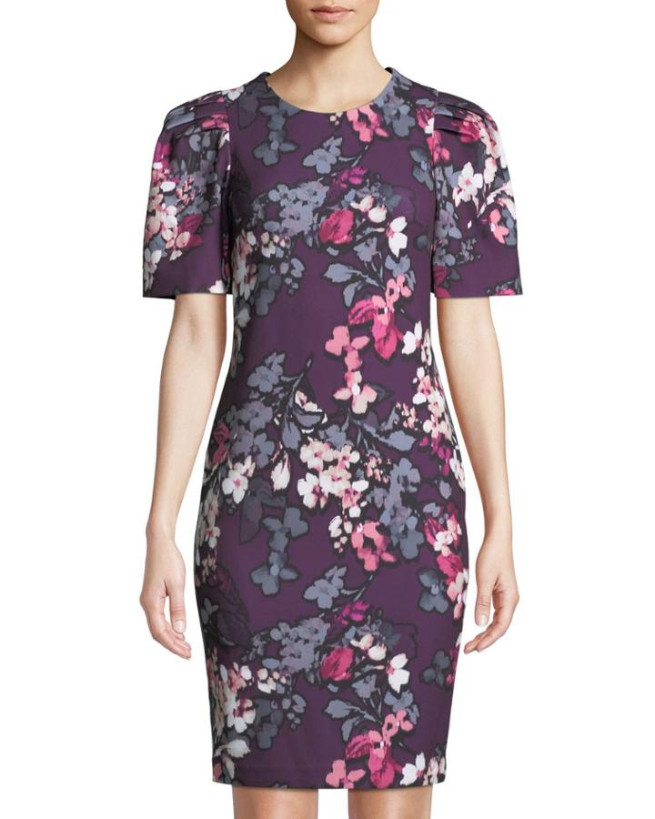 Floral-print Puff-sleeve
