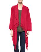 Fringe-front Open Cardigan