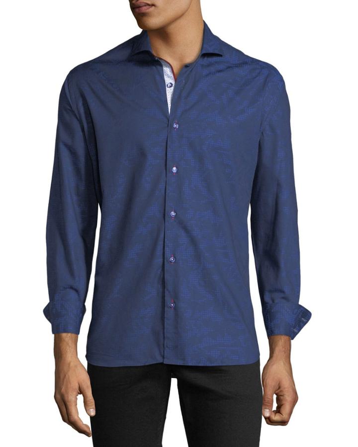 Men's Shaped-fit Fibonacci Leaf-print