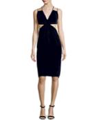 Cutout Double-strap Velvet Dress