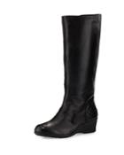 Arst Waterproof Wedge Knee Boot, Black