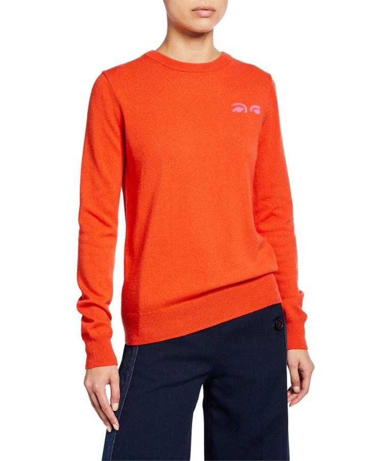 Crewneck Sweater With Eye Intarsia