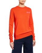 Crewneck Sweater With Eye Intarsia