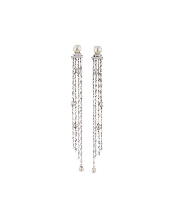Long Pearly Chain Earrings,