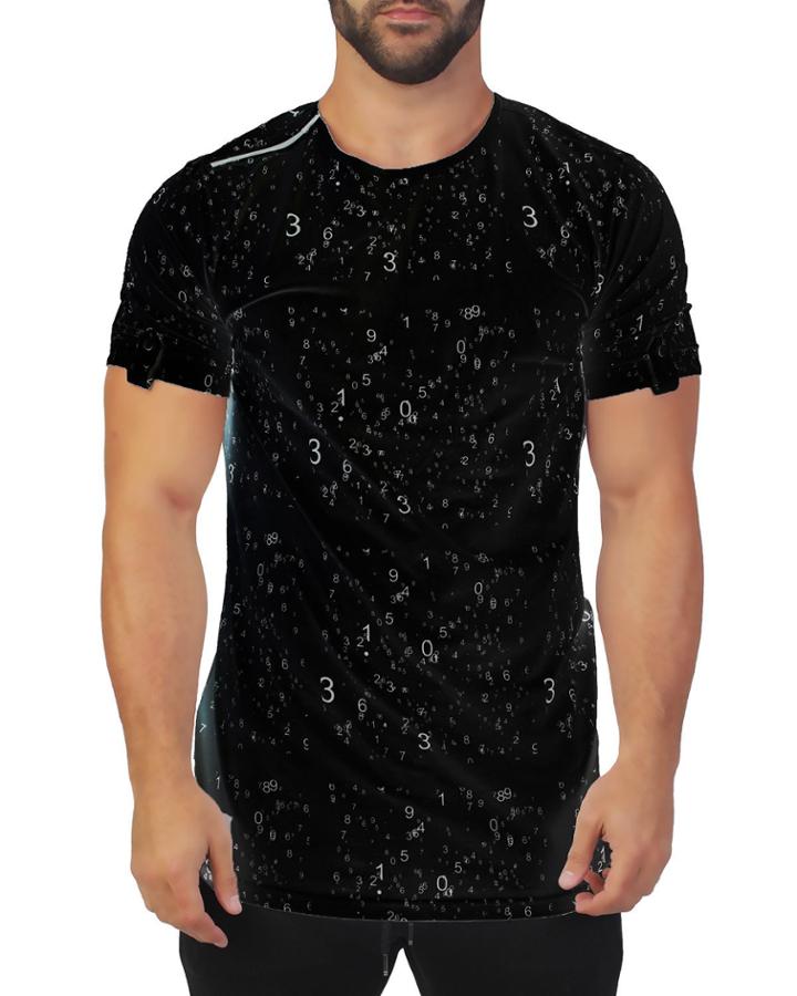 Men's Hl Zip Tee, Number Black