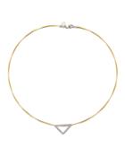 Triangular Diamond Pendant Necklace, Yellow