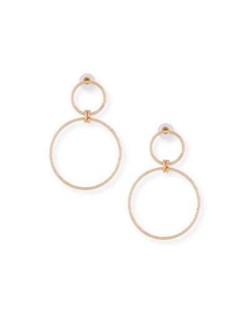Double Hoop Earrings, Rose Golden