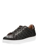 Men's Quilted Leather Low-top Sneaker, Black (nero)
