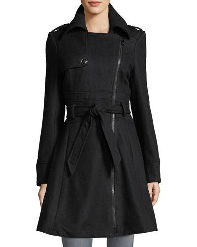 Wool-blend Belted Coat