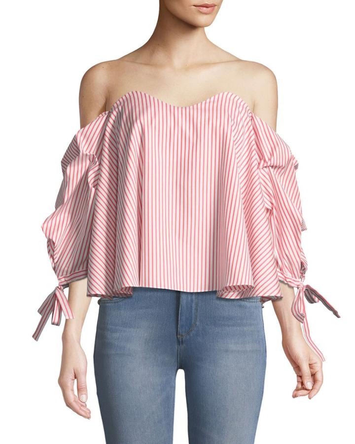 Gabriella Bustier Stripe-print Top