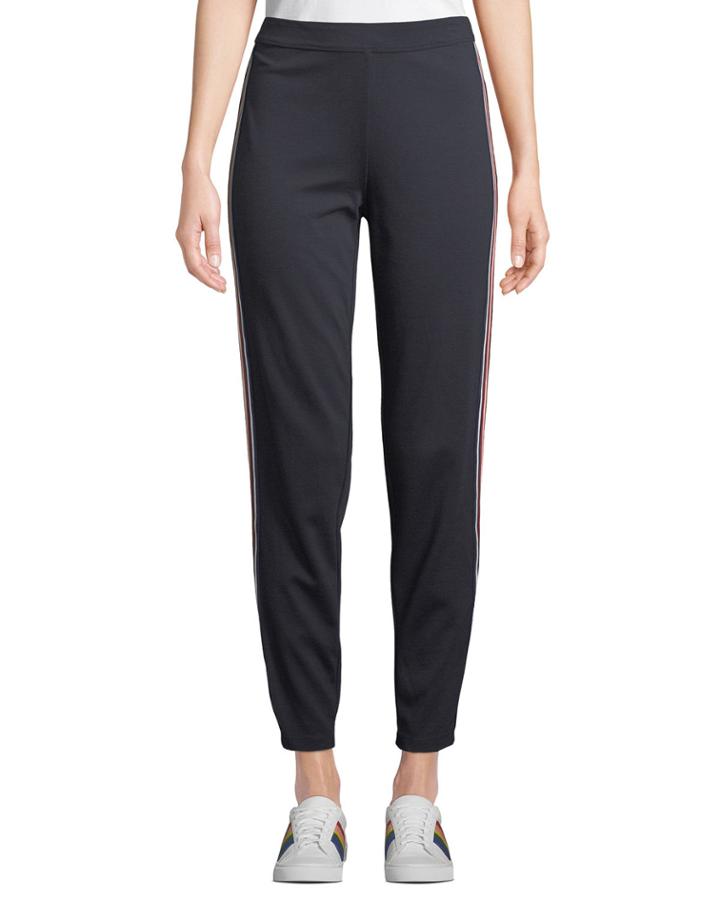 Track-striped Ponte Pants