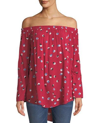 Whisper Floral-print Off-the-shoulder Blouse
