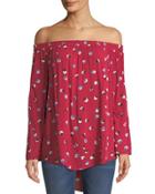 Whisper Floral-print Off-the-shoulder Blouse