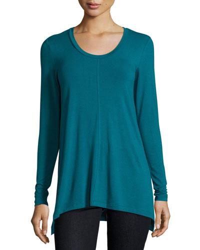 Scoop-neck A-line Tunic, Aegean Teal