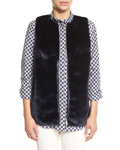 Kieran Zip-front Faux-fur Combo Vest
