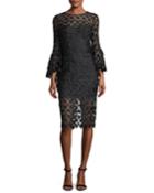Anya Floral-embroidered Lace Cocktail Dress