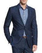 Degrade Herringbone Two-button Jacket, Blue