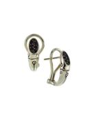 Small Shrimp Bamboo Lava Pave Black Sapphire Earrings