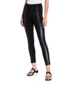 Ponte Moto Faux-leather Stripe