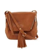 Priscilla Tassel Leather Shoulder Bag, Caramel