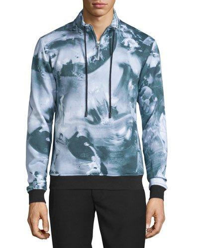 Motion College Zip-front Pullover, Black/multi