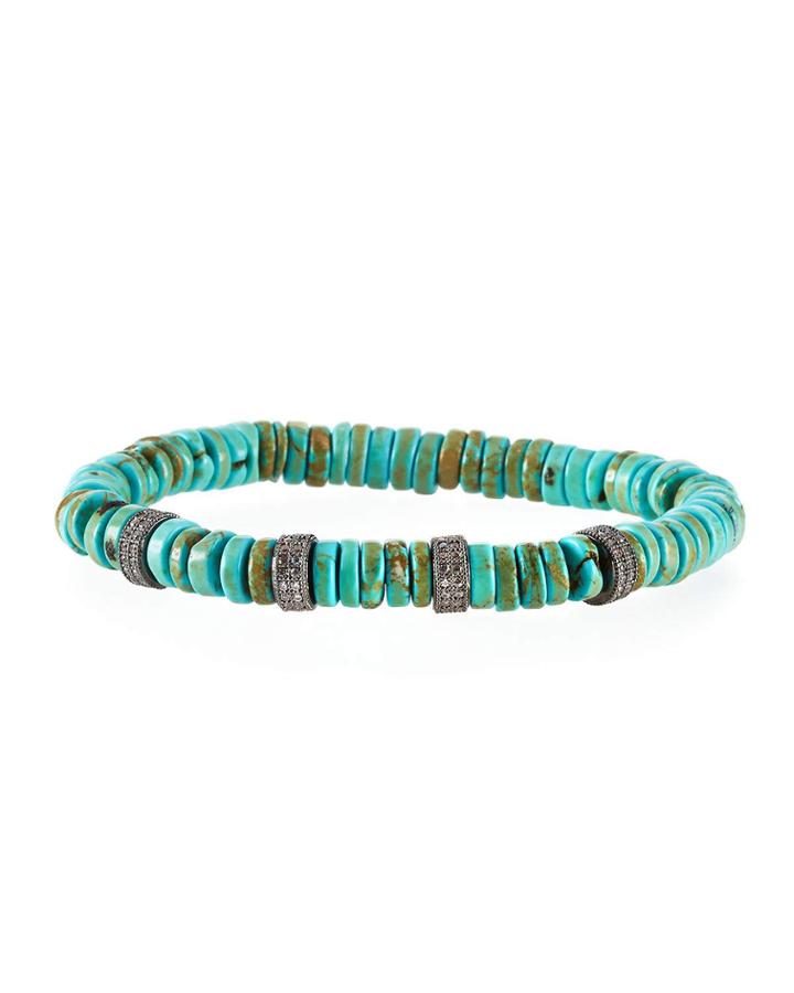 Green Turquoise Rondelle Bracelet