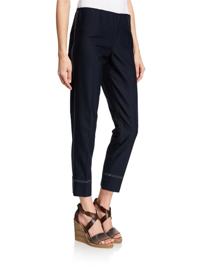 Slim Fit Stretch Cotton Cigarette Pants