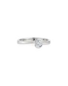 18k White Gold Diamond Cone Ring,