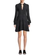Long-sleeve Cotton Shift Dress With