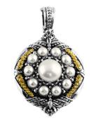 Silver & 18k Round Pearl Pendant Enhancer